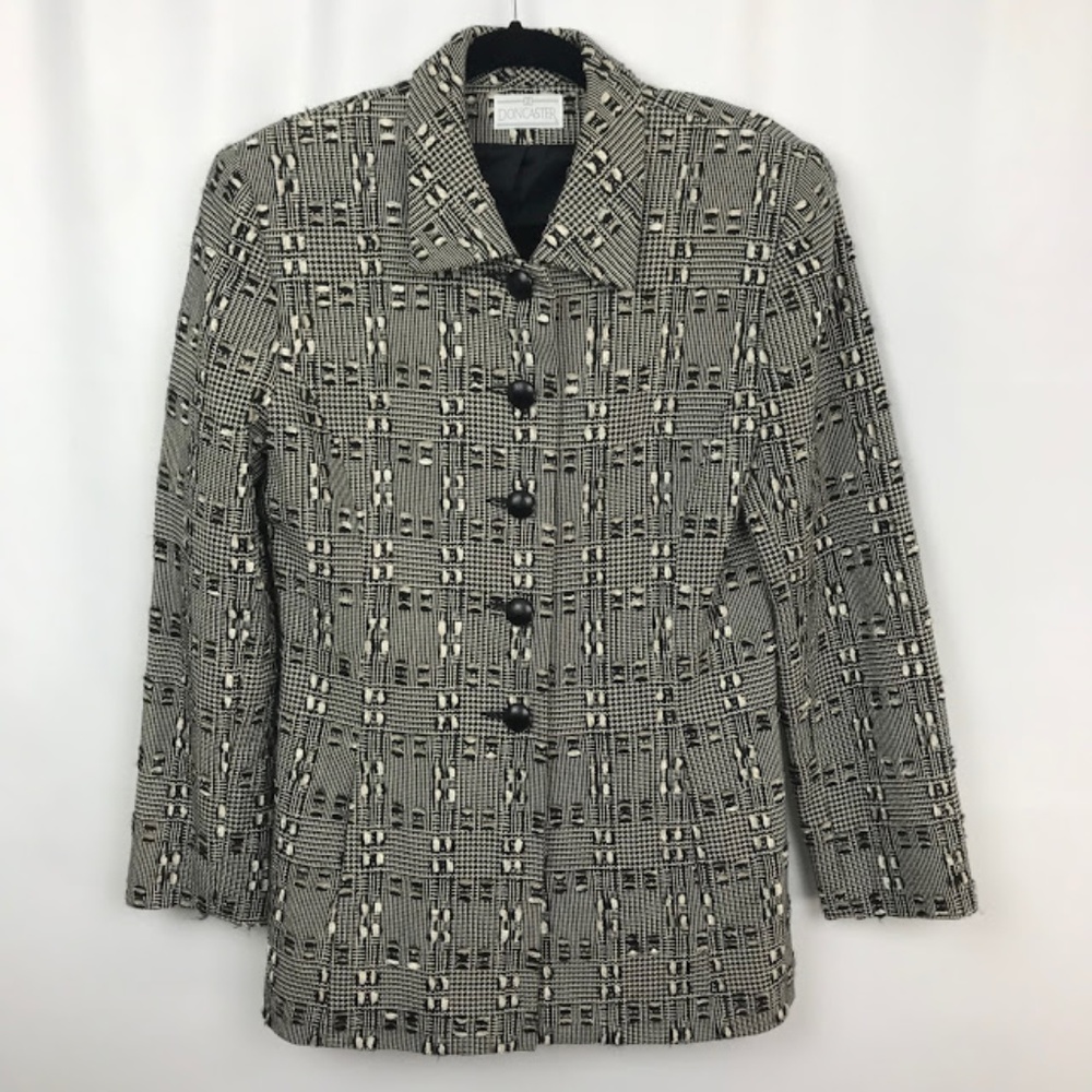 Doncaster Vintage Textured Plaid Blazer Jacket 8